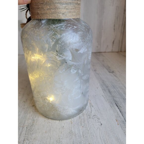 Faux flowers red white 'tis the season glass vase light up Xmas tabletop decor - Picture 8 of 13